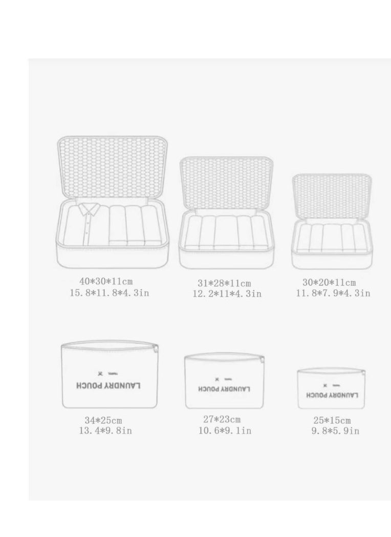 Generic - Travel bag organizer set of 6 pieces only - Gray - Image 1