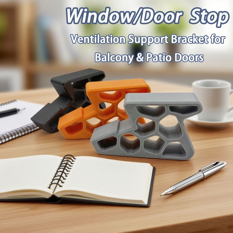 4pcs Orange Door And Window Stopper Set Plastic Anti Collision Bumper Strips Track Lock - Image 1