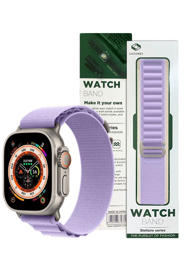 CATANES - Apple Watch Band 49mm 45mm 44mm 42mm Alpine Loop Band Women Men Adjustable with Metal G-Hook Strap for iWatch Ultra Series SE 8/7/6/5/4/3/2/1 Purple - Image 1