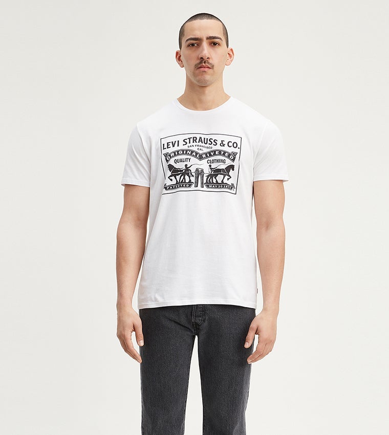 Levi's White 2-Horse Graphic Tee