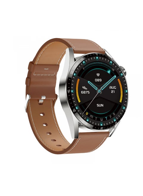 G-Master Smart Watch 270mAh Battery Capacity 1.51 Inch TFT Screen IP68 Water Resistant Bluetooth BT 5.0 & 3.0 & Voice Assistant 10 Days Standby Time - Brown