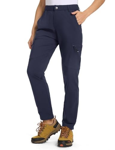 TBMPOY Womens Hiking Cargo Pants Lightweight Water Resistant Quick Dry Fishing Camping Travel Work Pant with 6 Pockets Navy XL - Image 1