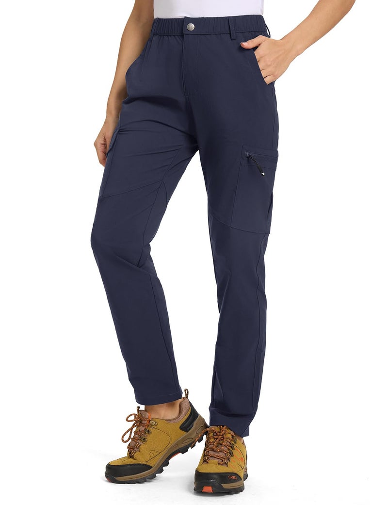 TBMPOY Womens Hiking Cargo Pants Lightweight Water Resistant Quick Dry Fishing Camping Travel Work Pant with 6 Pockets Navy XL - Image 2
