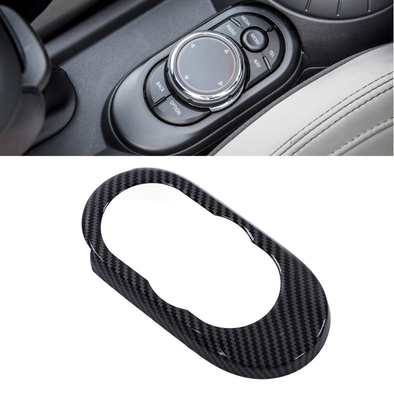 Carbon Fiber Style Multimedia Control Knob Cover Trims Replacement for F55 F56 F57 Hatchback 2014‑2021 - Image 3