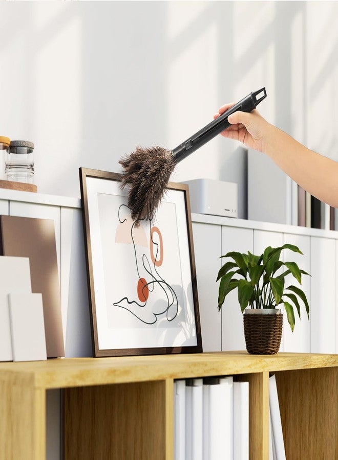 Goaste مجموعة 2 من ممسحة ريش النعام من جوست، 10 بوصة ممسحة ريش طبيعية ناعمة، ممسحة ريش ناعمة بمقبض بلاستيكي، أدوات تنظيف ريش النعام القابلة للتمديد للوحة المفاتيح، المنزل، السيارة، المكتب - Image 5