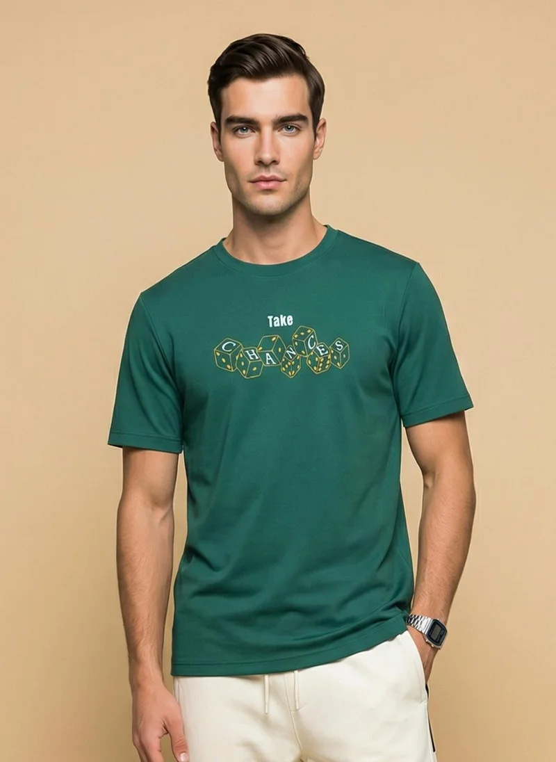 نوبيرو Nobero Regular Fit Printed T-shirt for Men