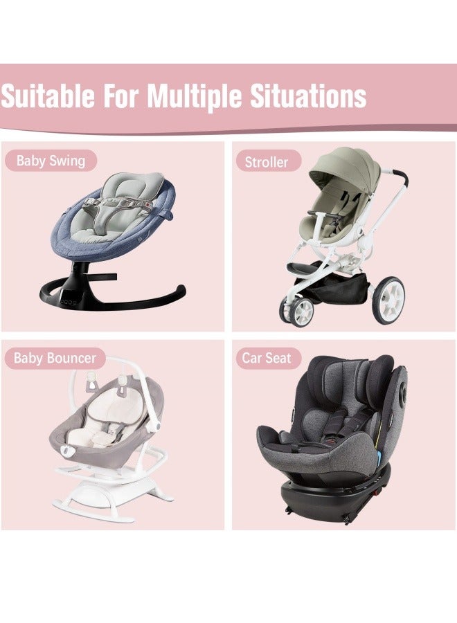 KAKIBLIN Baby Head Pillow, Oval Neck Pillows for Car Seat & Stroller, Flat Head Support Pillow for Newborn Infant Travel, Breathable Baby Car Seat Pillow (Pink) - Image 5