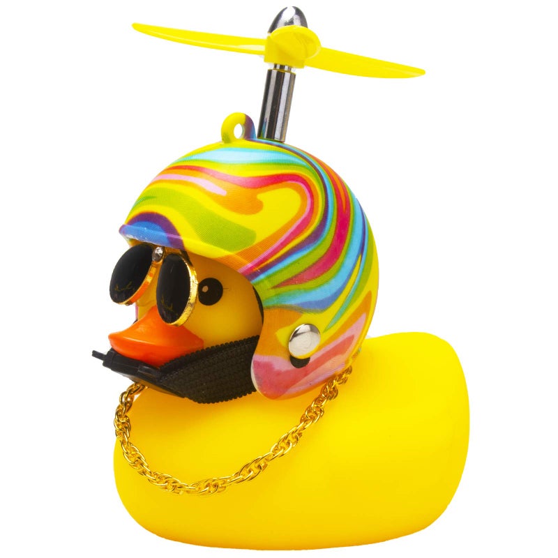 wonuu Rubber Duck Car Decorations Cute Yellow Duck Car Dashboard Ornaments with Propeller - Image 2