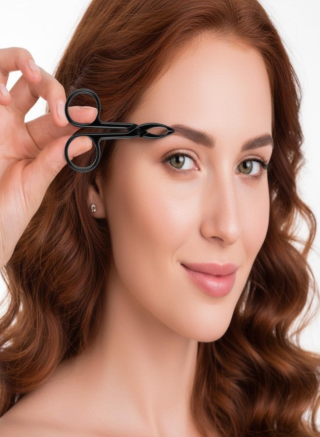 Bremorou 2 Pieces Tweezers Scissor Handle Scissor Tweezers for Eyebrows Straight Tip Scissors Shaped Eyebrows Tweezer for Hair Plucker Remover Facial Hair Eyebrow Care Women Men (Silver and Black - Image 4