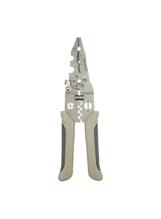 Multifunction Wire Stripper Cutter Crimper Tool 20.5cm, Heavy Duty Chrome Vanadium Steel Wire Stripping Pliers with Cutting, Crimping, Looping, Screw Tightening, Insulated Cable Stripper for Electrical, Automotive, DIY Work - Image 1