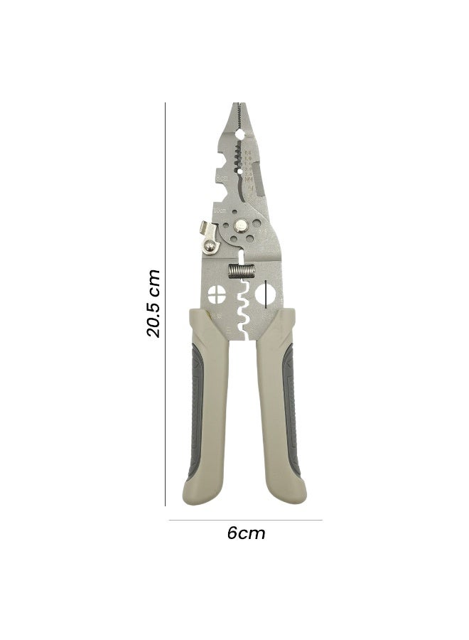 Multifunction Wire Stripper Cutter Crimper Tool 20.5cm, Heavy Duty Chrome Vanadium Steel Wire Stripping Pliers with Cutting, Crimping, Looping, Screw Tightening, Insulated Cable Stripper for Electrical, Automotive, DIY Work - Image 5