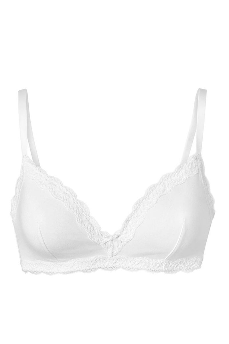 Tchibo Women Lightly Padded Textured Bra, White  - Image 2