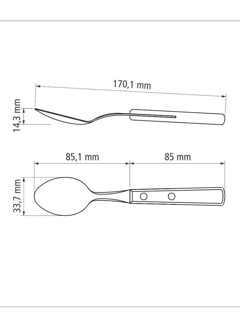 TRAMONTINA Tramontina Stainless Steel Dessert Spoon with Treated Brown Polywood Handle