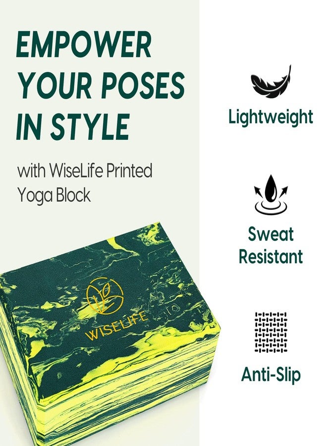 WiseLife Green Marble Yoga Block | Yoga Brick (Set Of 2, Extra Large Size), High Density Premium EVA Foam Material, Soft Surface for balance, support & performance, Yoga Props (Green Marble) - Image 4