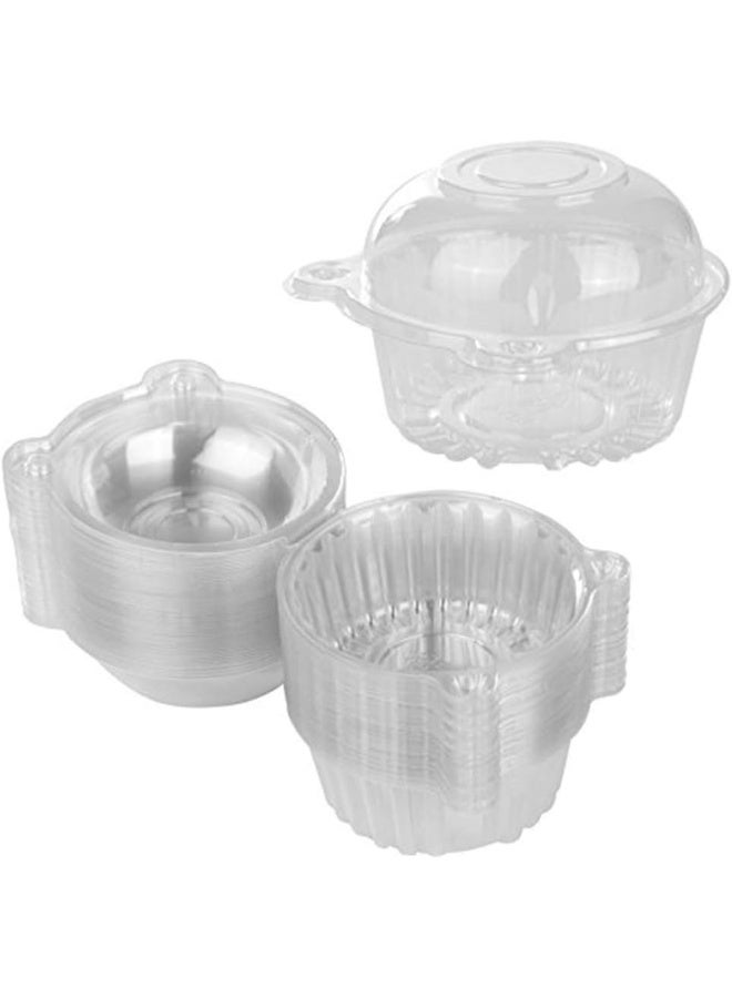 BlueSnail BlueSnail 50 pieces Plastic Single Individual Cupcake Muffin Dome Holders Cases Boxes Cups Pods  - Image 2