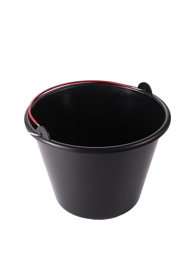 LAWAZIM Plastic Bucket -10L, Black - Multi-Use Utility Container with Ergonomic Handle, Stackable Design, Weather-Resistant Build - Ideal for Construction, Gardening, and Workshop Use  - Image 2