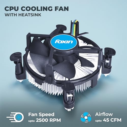 Foxin FCF 001 CPU Cooling Fan | CPU Cooler 90mm RGB Fan | Hydramatic Bearing | 2500 RPM & Airflow 45 CFM | 4-Pin PWM Connector | Compatible with Intel LGA1200 & AMD AM2/AM3/AM4/AM5 - Image 2