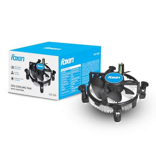Foxin FCF 001 CPU Cooling Fan | CPU Cooler 90mm RGB Fan | Hydramatic Bearing | 2500 RPM & Airflow 45 CFM | 4-Pin PWM Connector | Compatible with Intel LGA1200 & AMD AM2/AM3/AM4/AM5 - Image 1