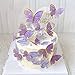 N.C Purple Butterfly Cake Toppers 11pcs Butterfly Cupcake Toppers Happy Birthday Metal Gold Happy Birthday Cake Topper for Girls Womens Cake Party Decorations - Image 3