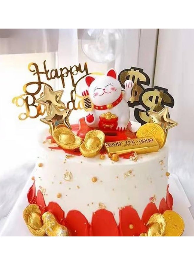 TPGP 1 Count Acrylic Glitter Cake Decorating Toppers - Happy Birthday Gold - Image 3