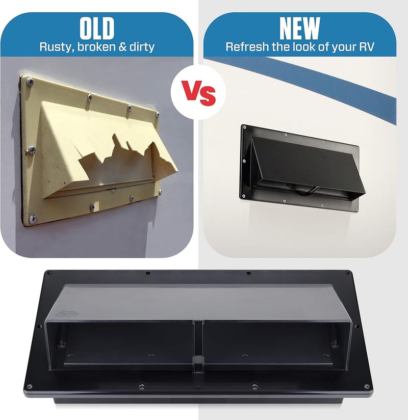 Camp'N RV Exhaust Vent Cover (Black) - Perfect RV Stove Vent Cover Replacement for Trailers, Campers, Motorhomes - Easy to Install with Hardware Included - Image 2