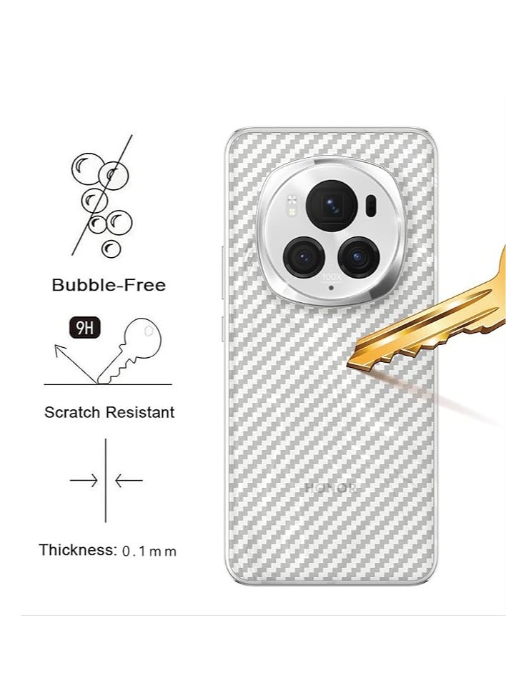 general The back film is compatible with Honor Magic 6 Pro, 【pack of 4】 0.1mm ultra-thin carbon pattern back film, scratch-resistant, fingerprint-proof and non-slip - Image 2