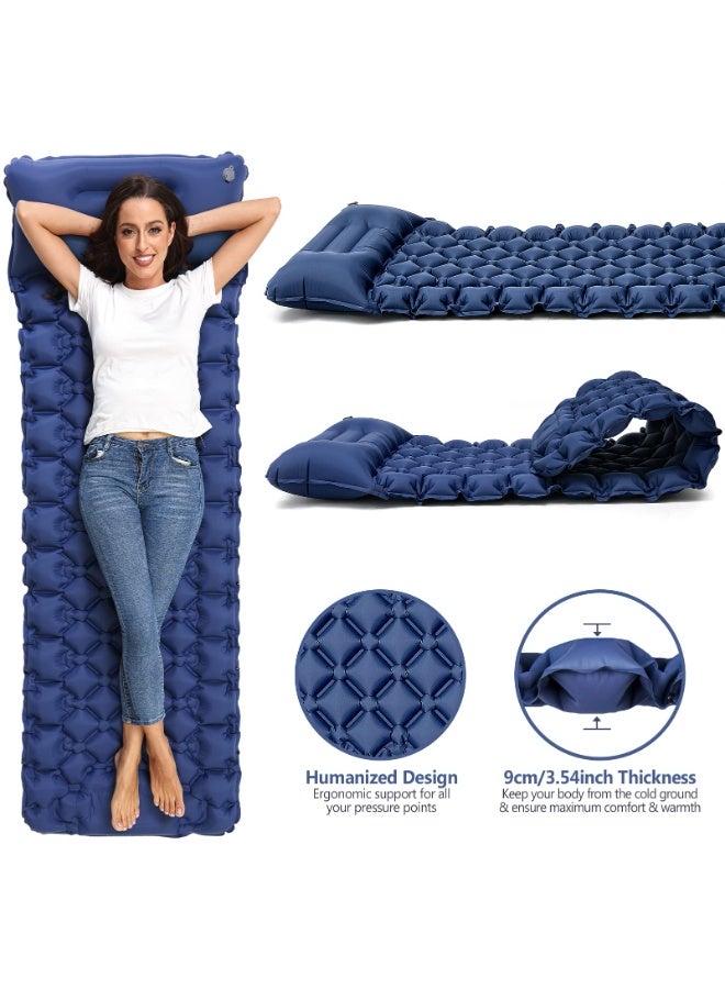 BESTPEAK Single Ultralight Inflatable Camping Sleeping Pad With Built-In Foot Pump & Integrated Pillow, Waterproof Ripstop TPU Air Mattress, Compact Portable Sleeping Mat for Backpacking Hiking Tent Car Travel Outdoor Picnic - Image 3