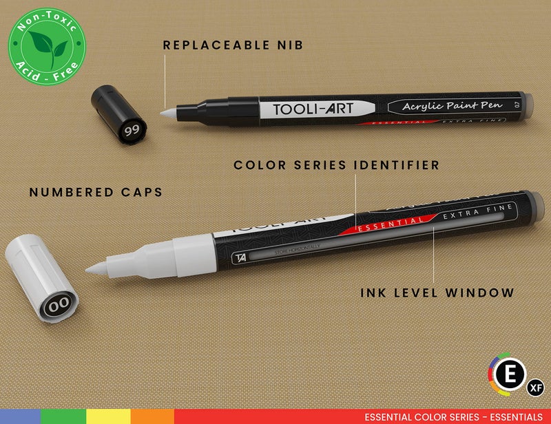 TOOLI-ART Black And White Acrylic Paint Markers Paint Pens Set For Rock Painting, Canvas, Mugs, Metal, Glass Paint, Fabric, Wood, DIY. Non Toxic, Quick Dry,Waterbas (EXTRA FINE) - Image 4