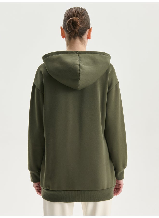 LC WAIKIKI Hooded Oversize Women's Zipper Sweatshirt - Image 4