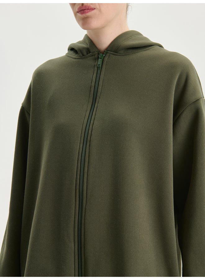 LC WAIKIKI Hooded Oversize Women's Zipper Sweatshirt - Image 3