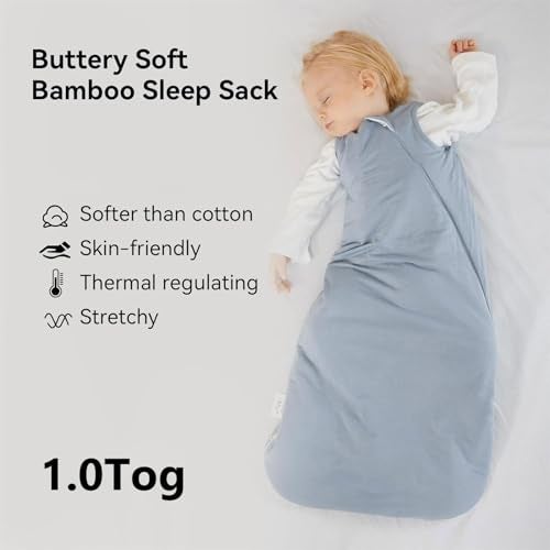 Okayinn BubblePanda Rayon Made from Bamboo Sleep Sack 6-12 Months 1.0 Tog Soft Toddler Sleeping Sack for Babies 2-Way Zipper Baby Wearable Blanket - Image 2
