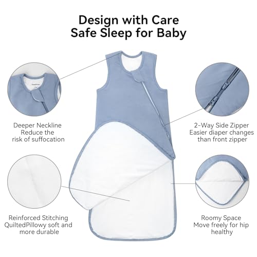 Okayinn BubblePanda Rayon Made from Bamboo Sleep Sack 6-12 Months 1.0 Tog Soft Toddler Sleeping Sack for Babies 2-Way Zipper Baby Wearable Blanket - Image 3