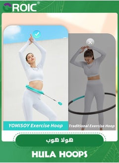 GROIC Weighted Hula Circle Hoops for Adults Weight Loss, Infinity Hoop Fit Plus Size 55 Inch, 24 Detachable Links, Exercise Hoola Hoop Suitable for Women and Beginners with Sports Sweating Belt  - Image 4