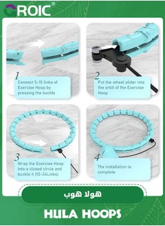 GROIC Weighted Hula Circle Hoops for Adults Weight Loss, Infinity Hoop Fit Plus Size 55 Inch, 24 Detachable Links, Exercise Hoola Hoop Suitable for Women and Beginners with Sports Sweating Belt  - Image 5