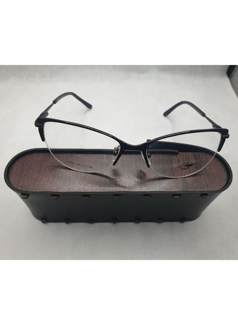 نظارة طبية نصف إطار L30751 B 138  من أوناي - عين قطة - للنساء - Image 1