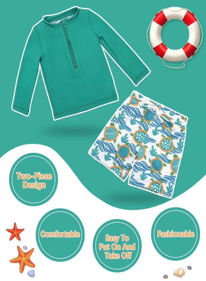 ALVABABY Long Sleeve Rashguards, Baby/Toddler Boys' Rash Guard Sets,Boy Swimsuit UPF 50+ Sun Protection Two Piece Bathing Suit ST-R12-2-3T - Image 3