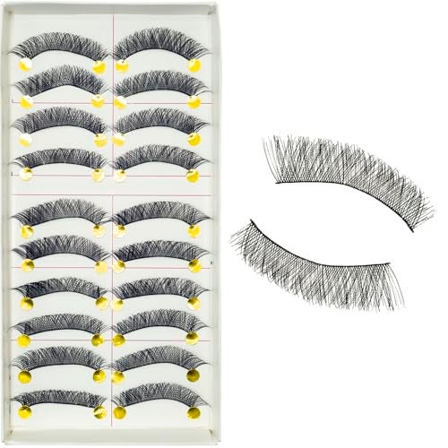 YUISI 10 Pairs of False Eyelashes, Eyelashes Natural Look Reusable, Wispy Handmade Fake Eyelashe, 3D Fluffy Lashes for Bridal & Festivals (Black-026) - Image 1