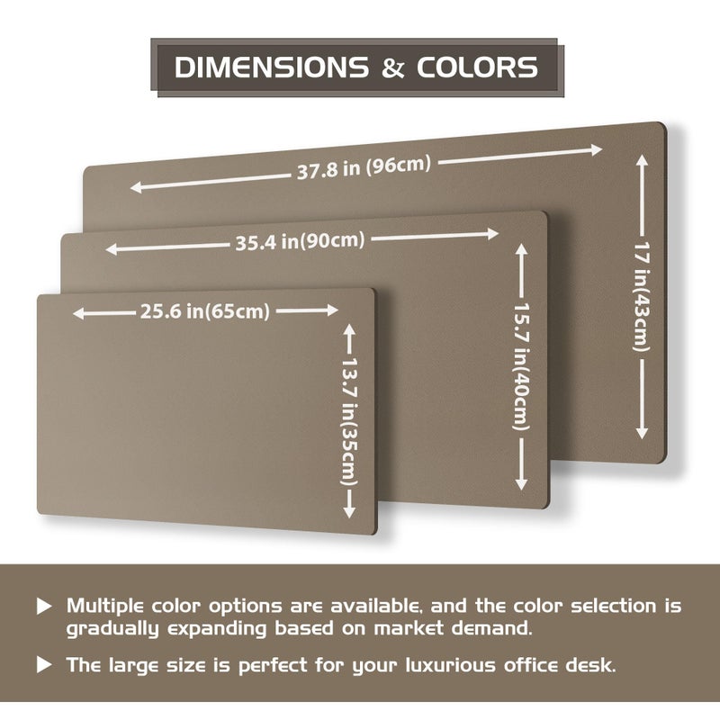 Aothia Dual-Sided Desk Mat - Leather & Cork Desk Protector, Large Mouse Pad & Writing Pad for Office/Home, Coffee (25.6"x13.7") - Image 4