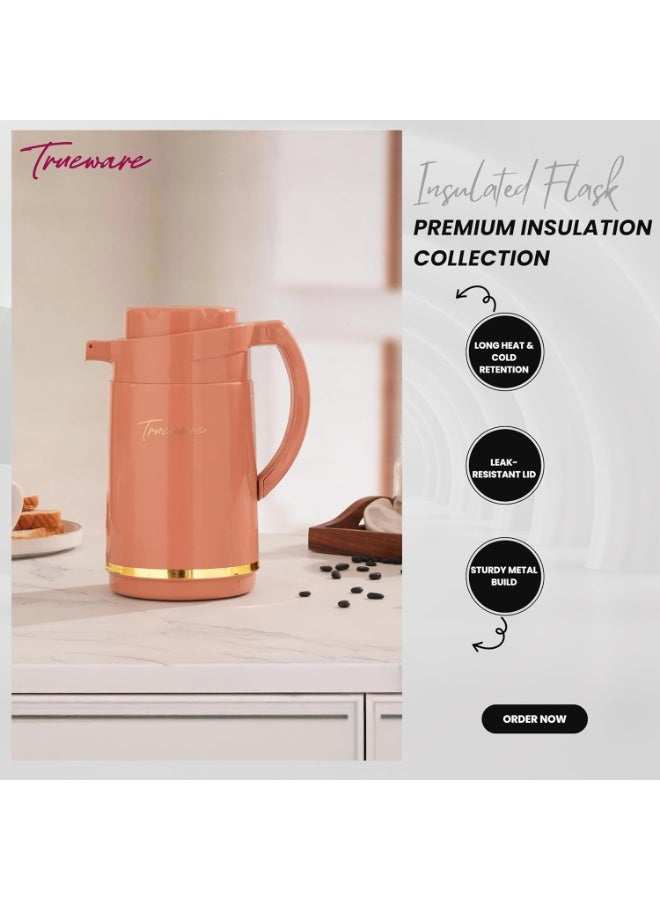 Trueware ترمومتر ترووير جوبيتر المصنوع من الفولاذ المقاوم للصدأ، سعة 1000 مل، لحفظ المشروبات الساخنة والباردة، خالٍ من مادة BPA، مانع للتسرب، مثالي للشاي والقهوة والماء والمشروبات الساخنة. - Image 2