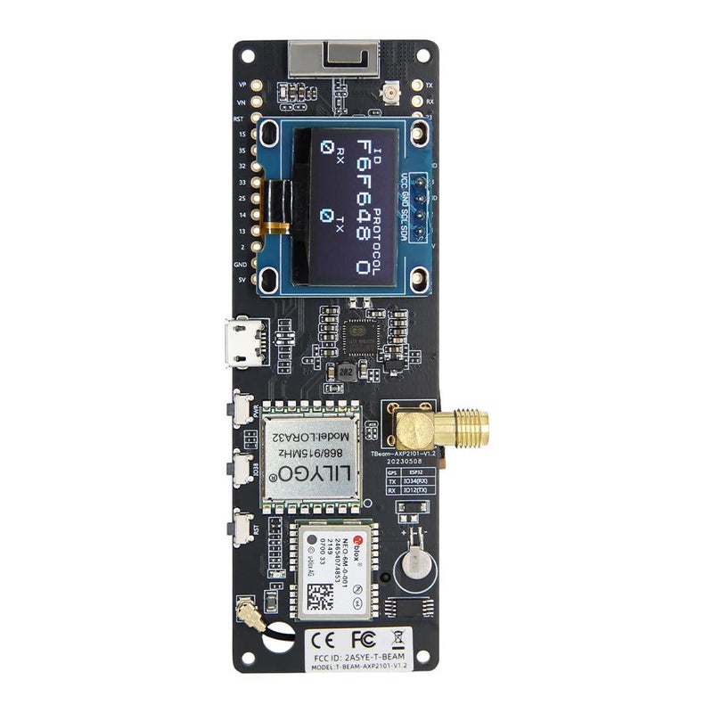 LILYGO لوحة تطوير LILYGO T-Beam Meshtastic LORA32 915MHz ESP32 TTGO مع شريحة CH9102F ملحومة ووحدة OLED - Image 1