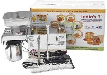 newbasics Shreeja Stainless Steel 304 Grade Automatic Home Oil Press Extractor 400 W Cold Press Oil Maker Machine Pure Fresh Healthy Oil  - Image 5