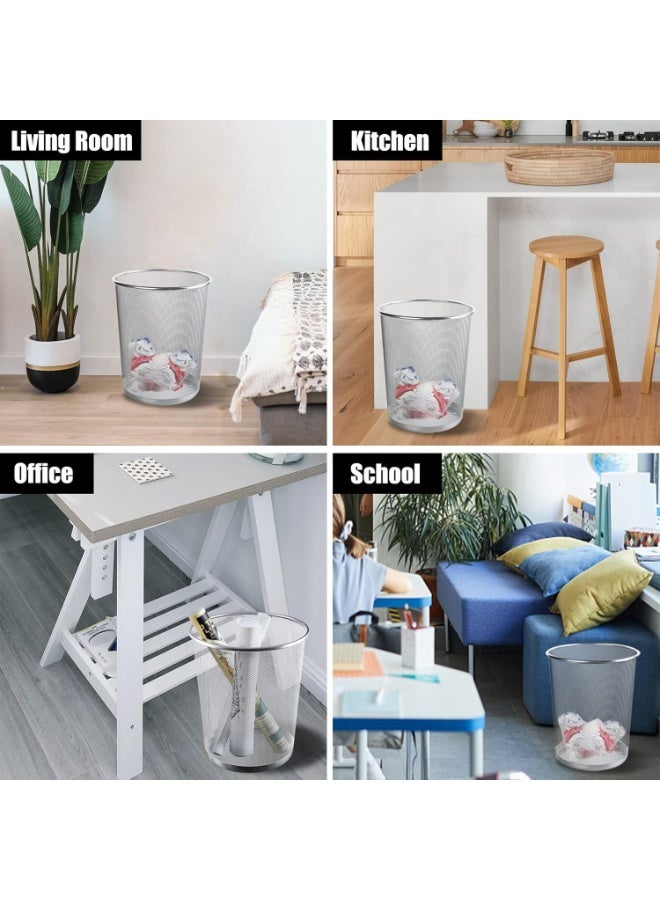 MOMENT Steel Mesh Round Trashcan Wastebasket for Trash or Recycle in The Home Office Garage. 27x26 CM - Image 5