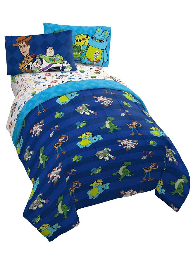 Jay Franco Disney Toy Story Buzz & Woody 5 Piece Full Bed Set - Includes Reversible Comforter & Sheet Set - Super Soft Fade Resistant Microfiber - (Official Disney Product) - Image 1