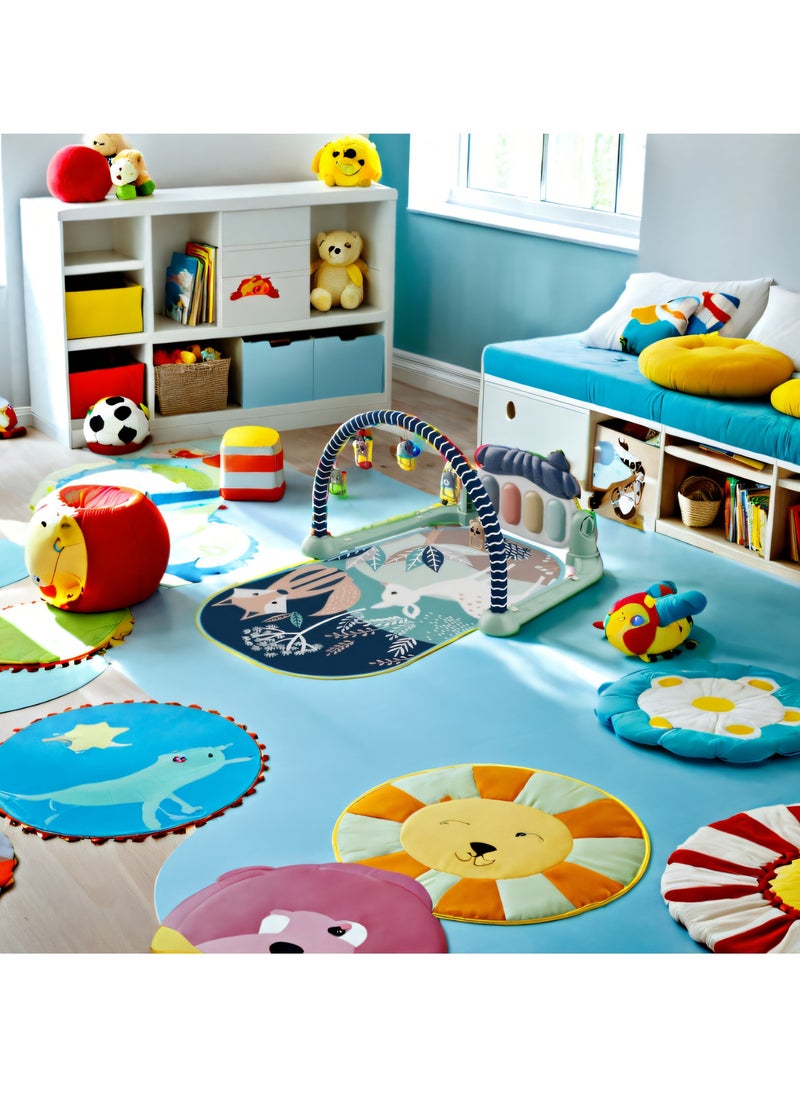 tiibaby Baby Gym Play Mats Baby Toys Tummy Time Mat Toys Musical Activity Center for Newborn Infant Toys Piano Baby Play Mat Music 3-12 Months  - Image 1