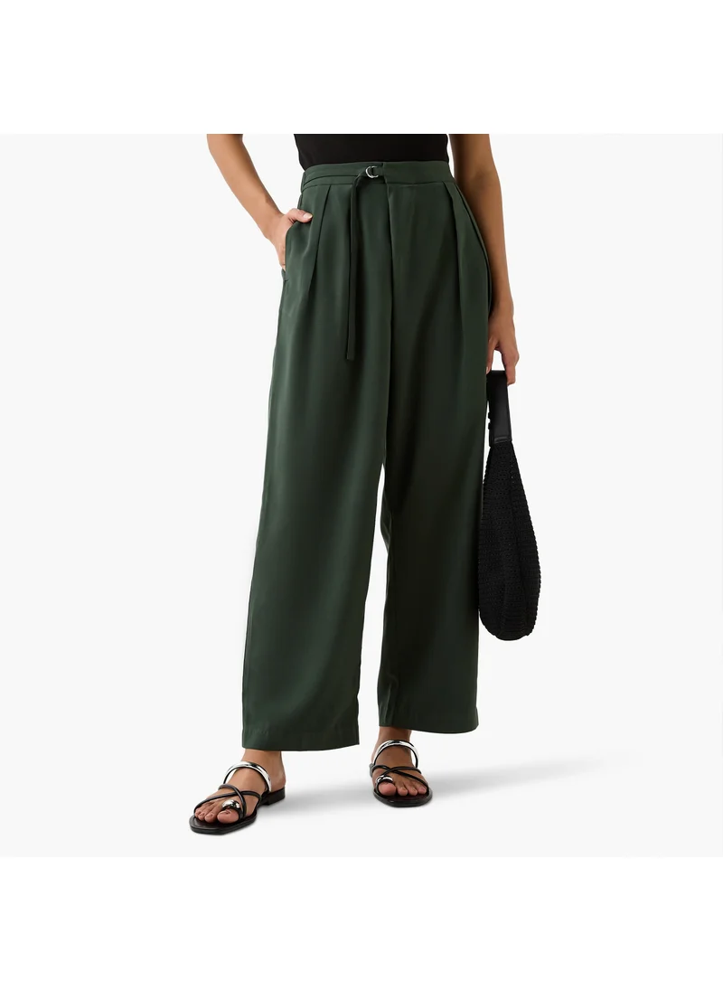 ايكونيك Iconic Regular Fit Pants with Buckle Detail and Pockets