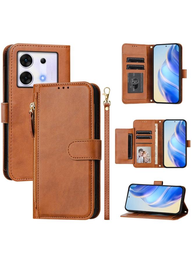 Zaboon Case For Infinix Zero 30 5G Multi-Card Slots Zipper Wallet Leather Phone Case - Image 1