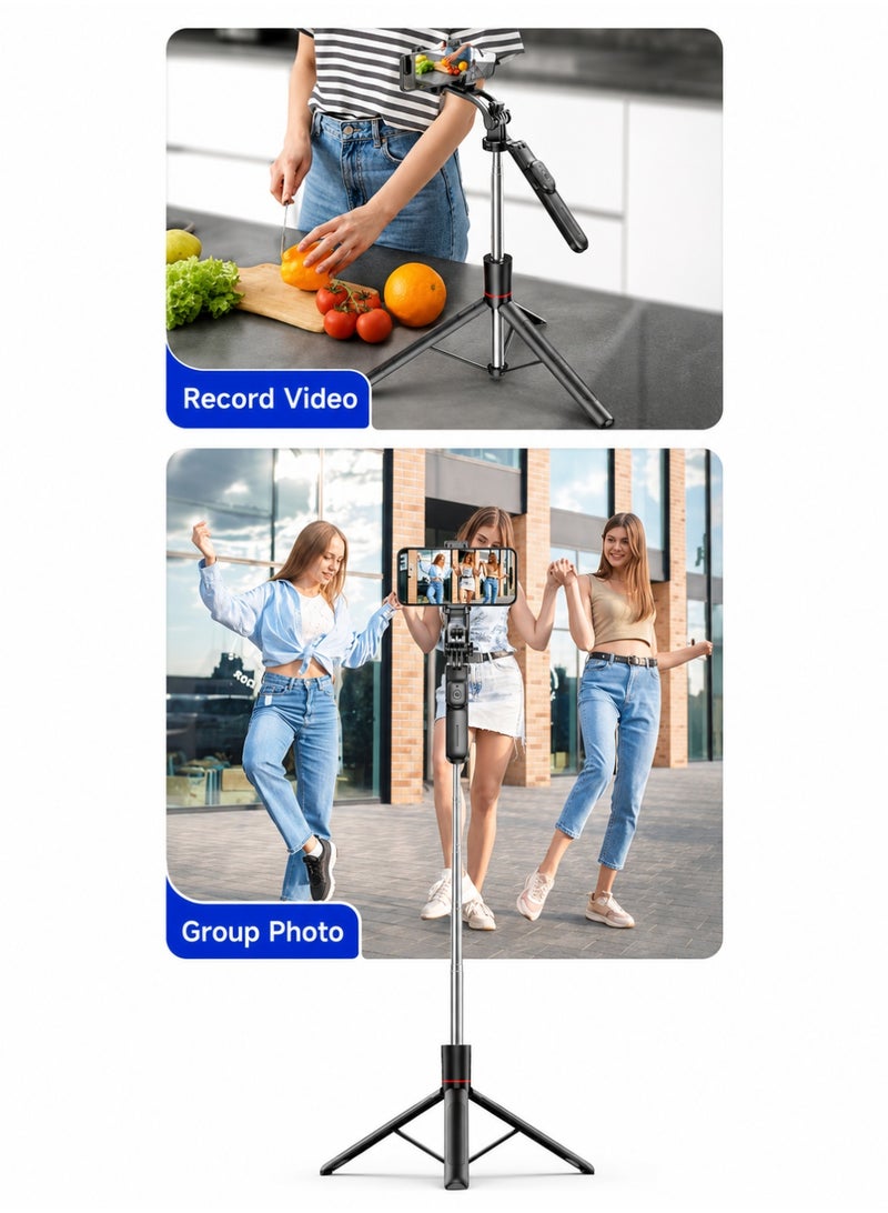 ARNOTEC 67.24 inches(170.8cm) Selfie Stick Tripod with Wireless Remote & Fill Light, 360° Rotatable Phone Holder, 3 Color Temperature LED, 8-Section Extendable Pole, Detachable Mount, Compatible with iPhone & Android - Image 3