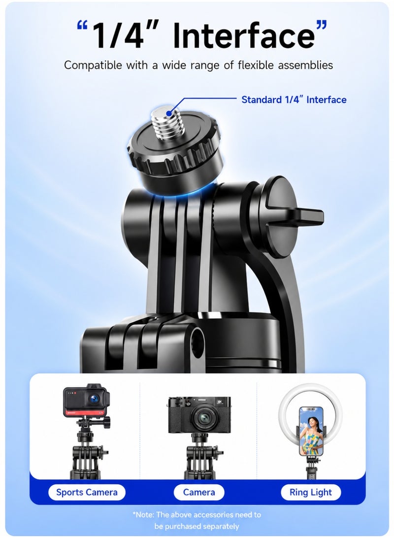 ARNOTEC 67.24 inches(170.8cm) Selfie Stick Tripod with Wireless Remote & Fill Light, 360° Rotatable Phone Holder, 3 Color Temperature LED, 8-Section Extendable Pole, Detachable Mount, Compatible with iPhone & Android - Image 4