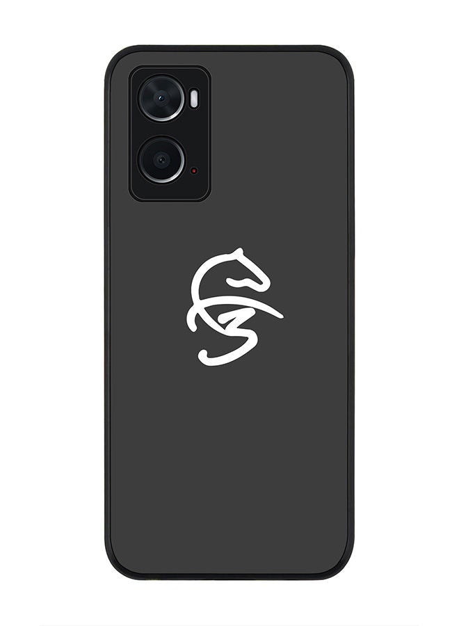 Stylizedd Rugged Black edge case for Oppo A96 4G/A36/A76 Slim fit Soft Case Flexible Rubber Edges Anti Drop TPU Gel Thin Cover -  Faz3 Icon Grey - Image 1