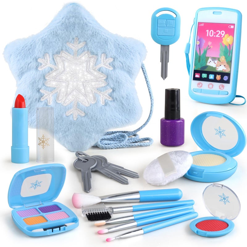 Woumserta Pretend Makeup For Toddlers 1-3 3-5 4-6  Play Makeup For Kids 3-5  Fake Makeup Kit With Toddler Purse  Fake Make Up Set For Little Girls  Toddler Makeup Kit & Frozen Toys For Girls Age 1-3 2-3 3-4 - Image 1